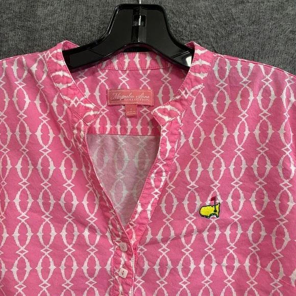 Magnolia Lane Masters Golf Tunic Top Women S Pink White Augusta National Shirt - Picture 3 of 9